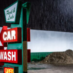 Park & Lake Car Wash in Minneapolis during a late fall rainfall.
