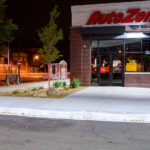 AutoZone on East Lake St open for business after being the first building to burn during the Minneapolis Uprising.