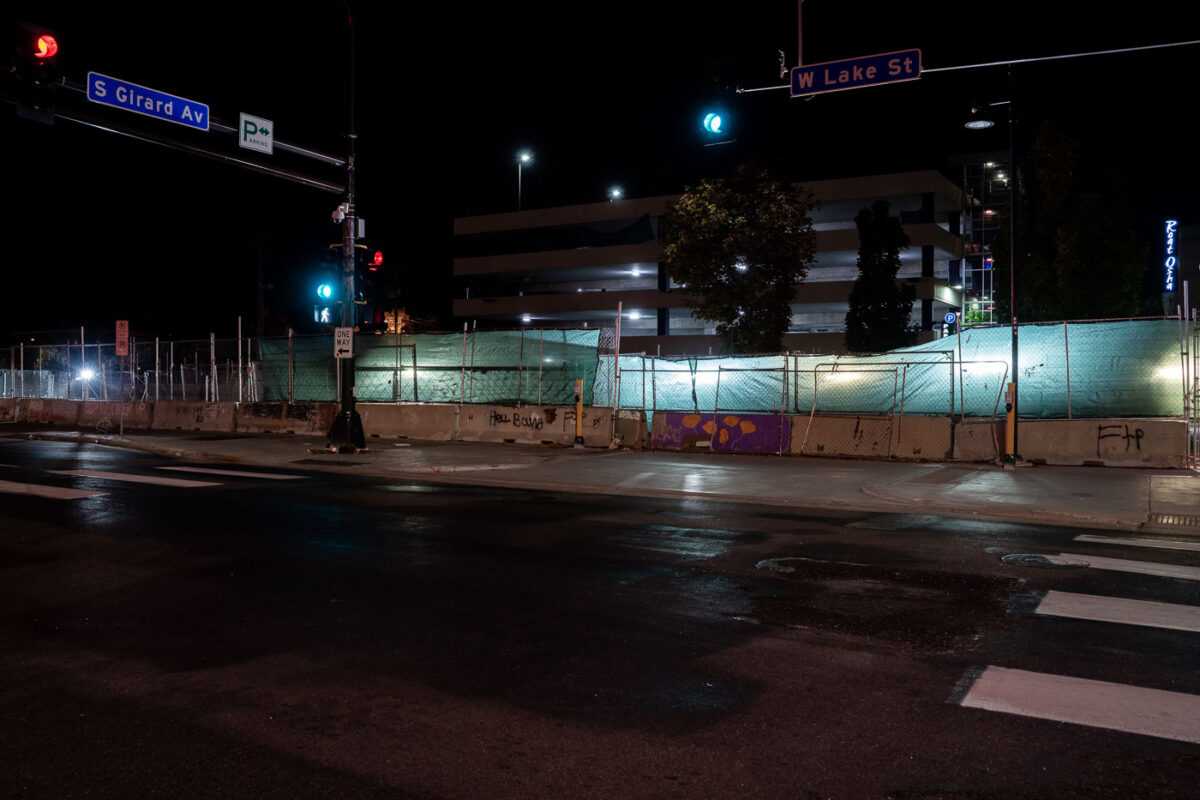 Security fencing and wrap around Seven Points Mall ramp