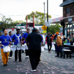 The Pillar of Truth Deliverance Temple Drum Line making it's way down Chicago Avenue at George Floyd Square.