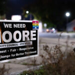 A Mickey Moore yard sign seen in South Minneapolis. Moore is running for City Council 9th Ward.