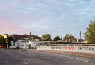 "Winston Smith was assassinated. Say his name" written on a bridge in South Minneapolis.