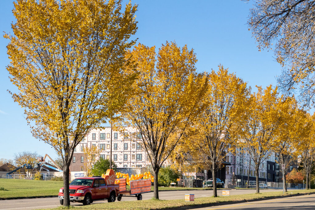A Victor Martinez "float" and campaign signs seen in North Minneapolis on election day.