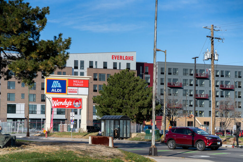 “Everlake” signage up at the Midtown Corner apartments that burned last year. Per website:“Embrace the Lake Street community and move home to the brand new Everlake apartments. Cultural charisma. Urban connectivity. Always Minneapolis, Everlake.”
