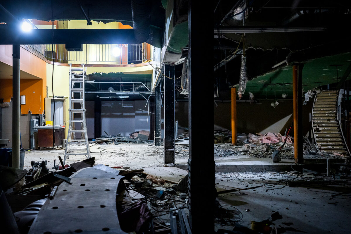 Construction happening at the former Uptown Theatre in Uptown Minneapolis.