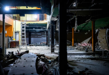 Construction happening at the former Uptown Theatre in Uptown Minneapolis.