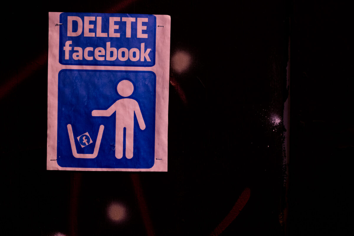 Delete Facebook Flyer, Minneapolis, November 2021