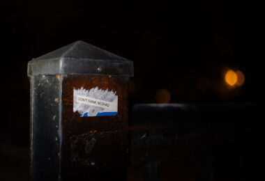 A sticker reading "Don't rank Nezhad" found on the Midtown Greenway.