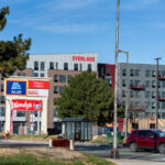 “Everlake” signage up at the Midtown Corner apartments that burned last year. Per website:“Embrace the Lake Street community and move home to the brand new Everlake apartments. Cultural charisma. Urban connectivity. Always Minneapolis, Everlake.”