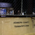 Security fencing around the county jail in downtown Minneapolis prior to the Kim Potter trial. Potter is accused of killing Daunte Wright.