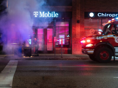 Minneapolis Fire Department Responds to Garbage Can Fire on Lake Street