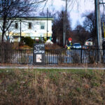A utility box with "Justice 4 George" written on it near 38th street in South Minneapolis.