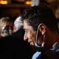 Minneapolis Mayor Jacob Frey meets with supporters at his re-election party near downtown Minneapolis. The next afternoon he was declared the winner with 49% of the vote.