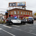 Minneapolis Police and Rescue respond to a man having a medical emergency as he drove through the east side fist. No one on the scene was injured.