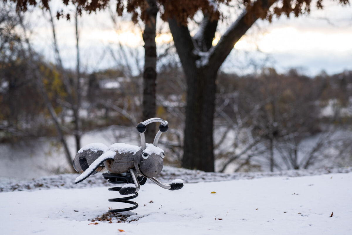 Powderhorn Park Playground After First Snowfall, Minneapolis