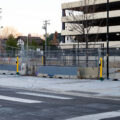Security fences around the Lake & Girard parking garage where Winston Smith was killed by law enforcement in June.