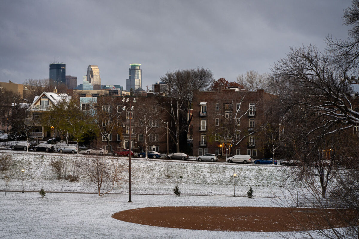 Staiurs at Powderhorn Park, Minneapolis: First Snowfall Morning