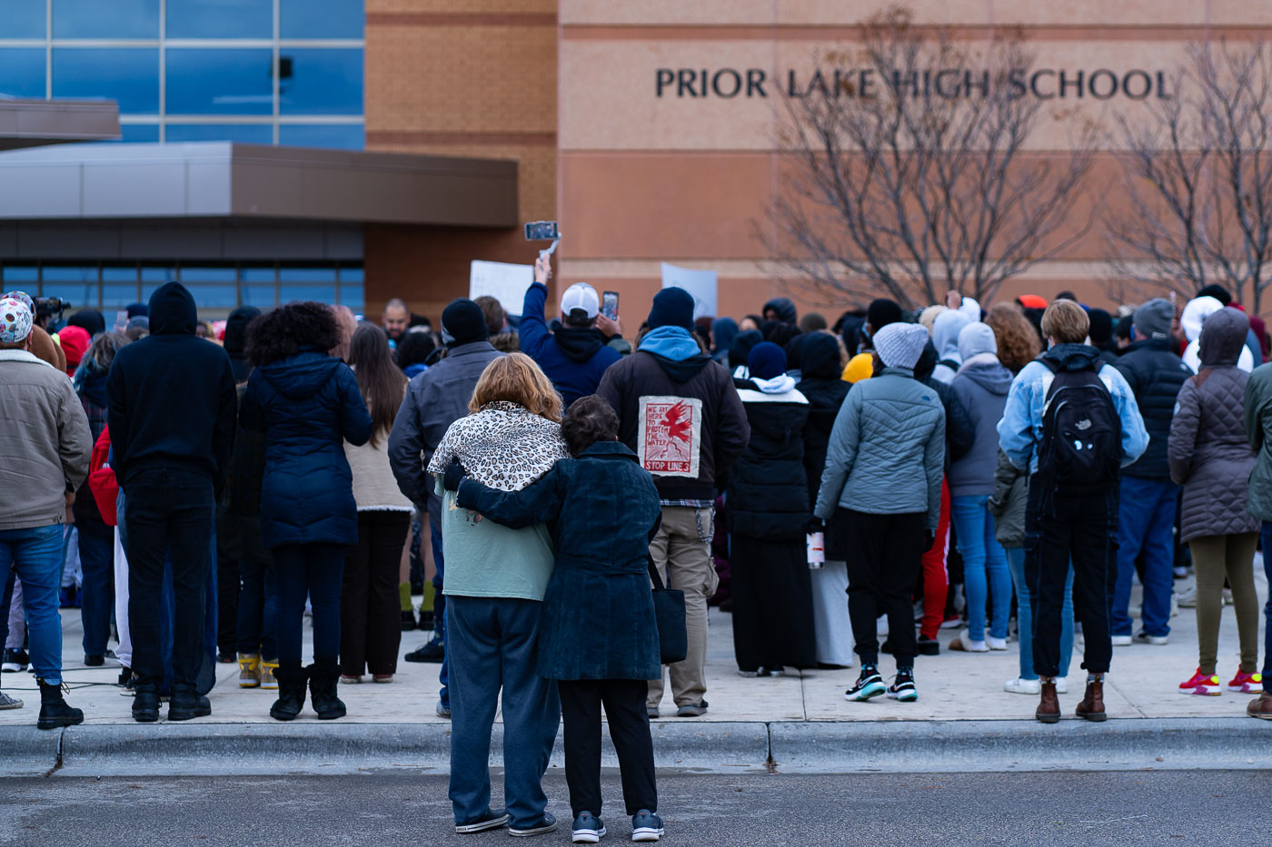 Students protesting at Prior Lake High School