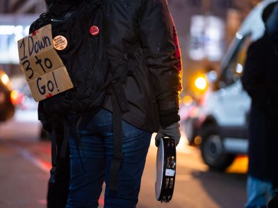 Minneapolis Protest: Kim Potter Trial Sign '1 Down 3 to Go'