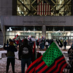 Protesters, activists and members of the Wright family gathered outside the Hennepin County Government Center as the interior lights shut off for the third night in a row without a verdict. The sequestered jurors have now been deliberating in the Potter case for 24 hours.