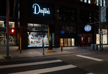 The Dayton’s holiday window on Nicollet Mall in Downtown Minneapolis in 2021.