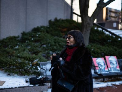 Deborah Watts outside Hennepin County Courthouse after Kim Potter verdict