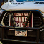 Protesters march through downtown Minneapolis as the first day of the Kim Potter manslaughter trial ends. Potter is on trial for the April 11, 2021 shooting death of 20-year old Daunte Wright in Brooklyn Center, Minn.