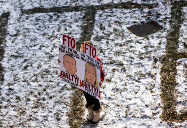 Reaction outside the courthouse where former Brooklyn Center Police Officer Kim Potter was found guilty on all manslaughter charges in the April 11, 2021 shooting death of Daunte Wright.