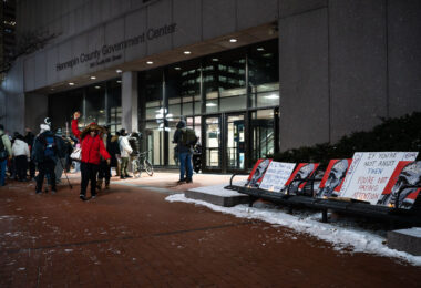 Protesters, activists and members of the Wright family gathered outside the Hennepin County Government Center as the interior lights shut off for the third night in a row without a verdict. The sequestered jurors have now been deliberating in the Potter case for 24 hours.