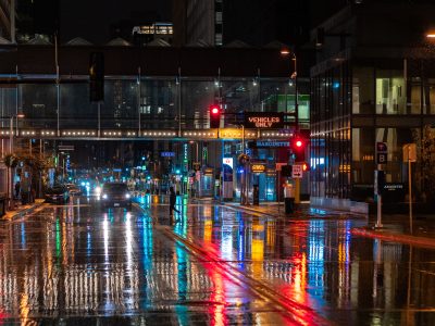 Marquette Ave, Minneapolis: December Rain Reflections 2021