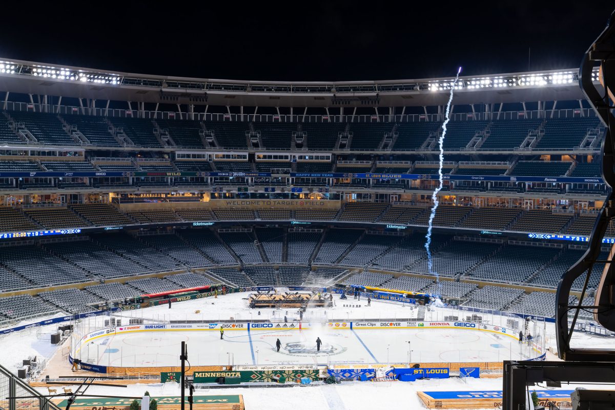 Rink Setup at Target Field for NHL Winter Classic