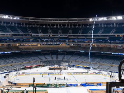Rink Setup at Target Field for NHL Winter Classic