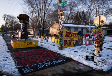 The Daunte Wright memorial in Brooklyn Center.