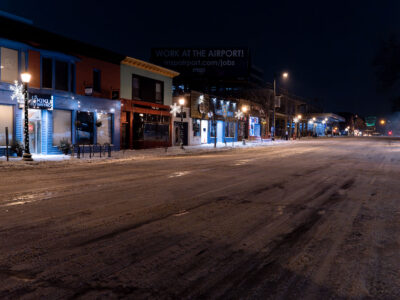Hennepin Avenue, Uptown Minneapolis at Night in Winter