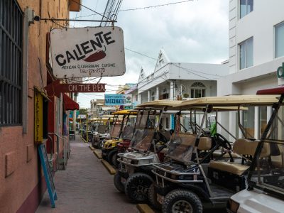 Golf Carts and Caliente Restaurant, San Pedro, Belize