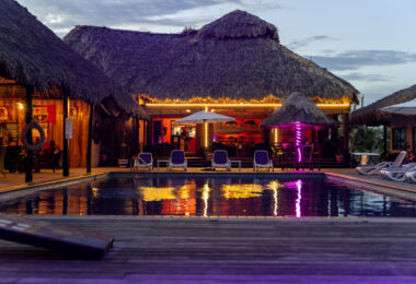 The pool at Captain Morgan's resort on Ambergris Caye in Belize.