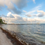 Caribbean Sea and Ambergris Caye in Belize.