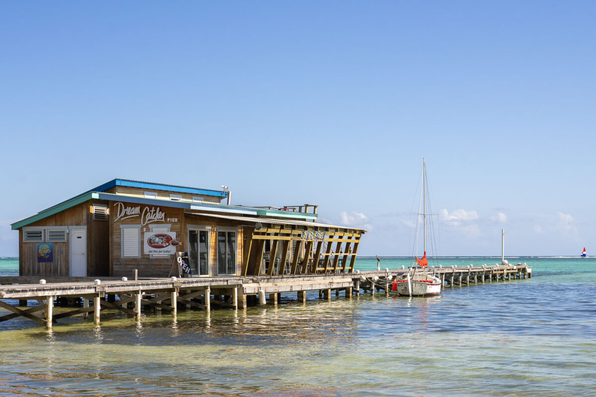 Dream Catcher Pier on Ambergris Caye in Belize.