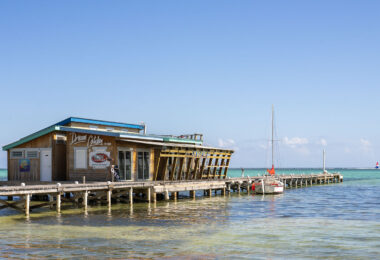 Dream Catcher Pier on Ambergris Caye in Belize.