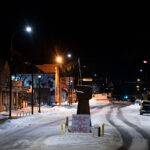 George Floyd Square on an evening where temperatures would hit -16F.