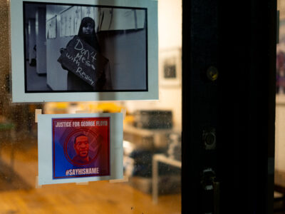 George Floyd Square: Justice Poster on Gallery Window
