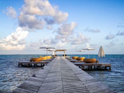 Overwater Lounge Platforms at Las Terrazas Resort, Ambergris Caye