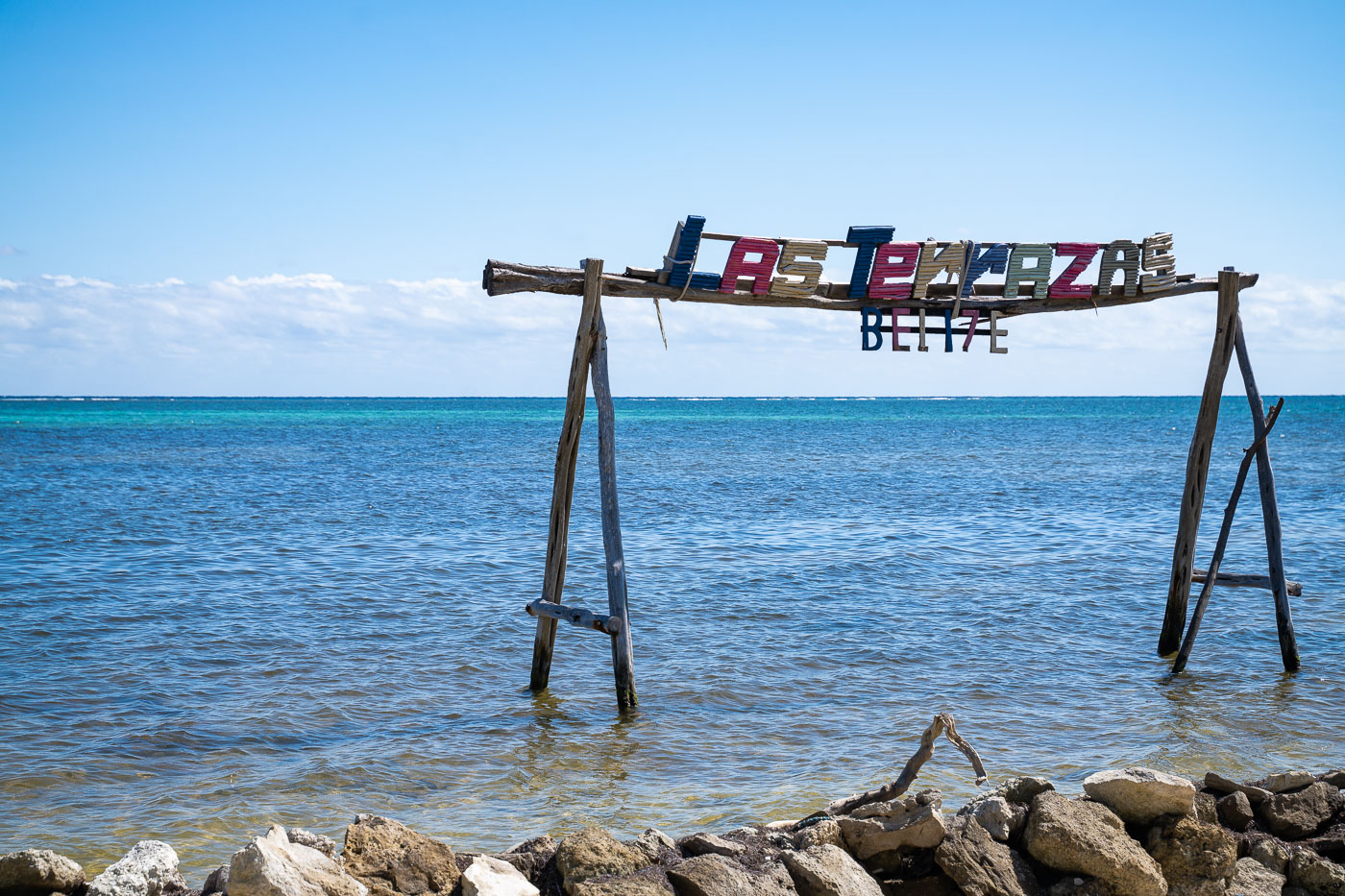 Las Terrazas sign in Belize January 2022