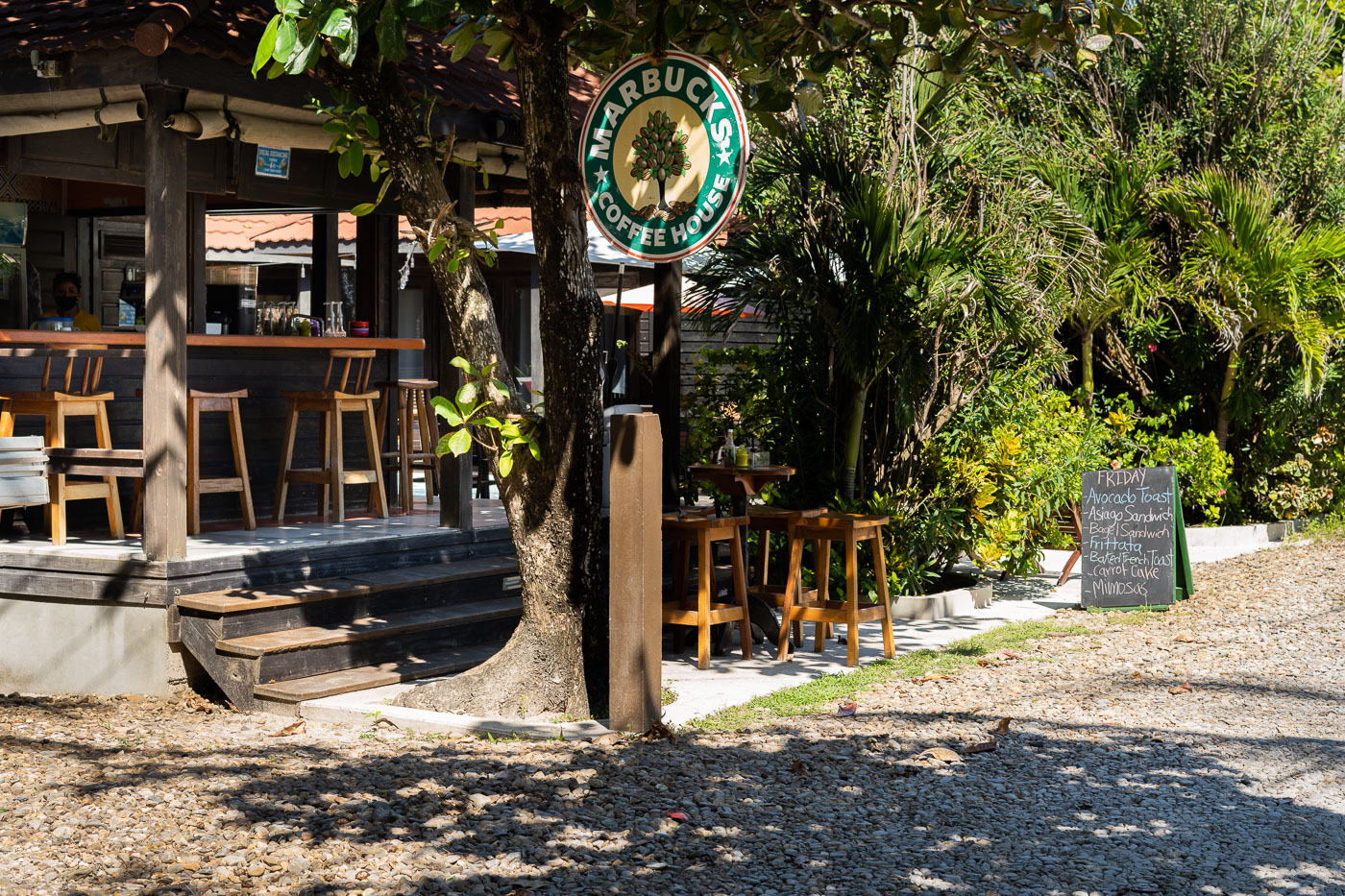 Marbucks Coffee House on Ambergris Caye in Belize.