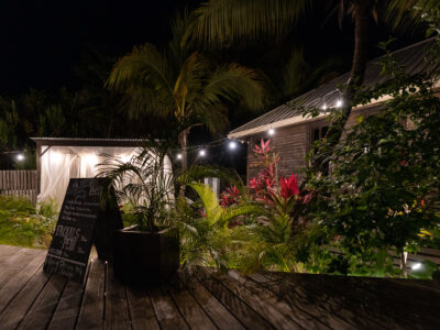 PUR Boutique Cabanas & Taco Bar at Night, Ambergris Caye