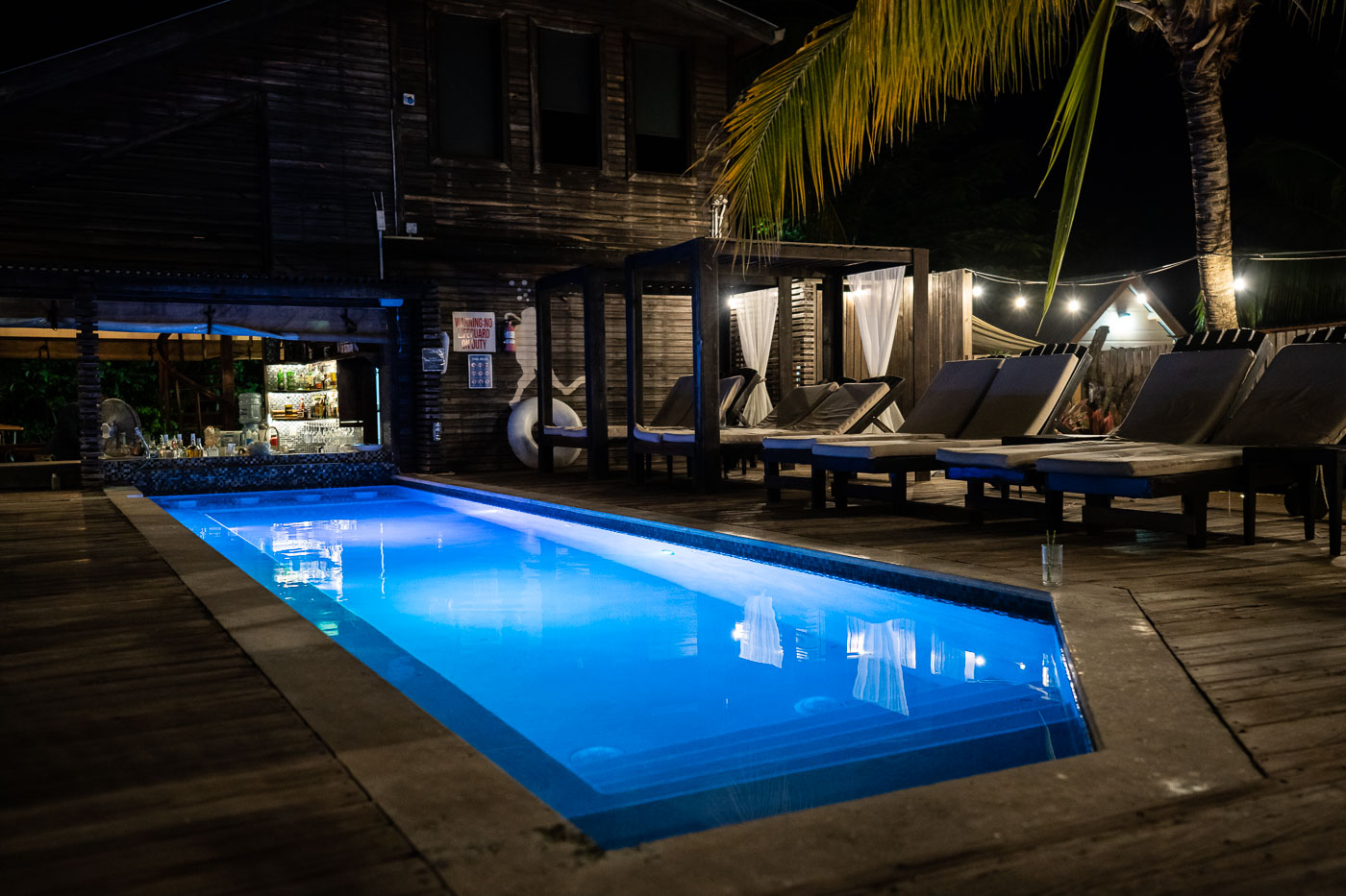 PUR Boutique Cabanas & Taco Bar on Ambergris Caye, Belize.