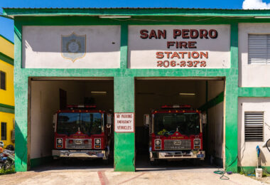 The San Pedro Fire Station on Ambergris Caye in Belize.