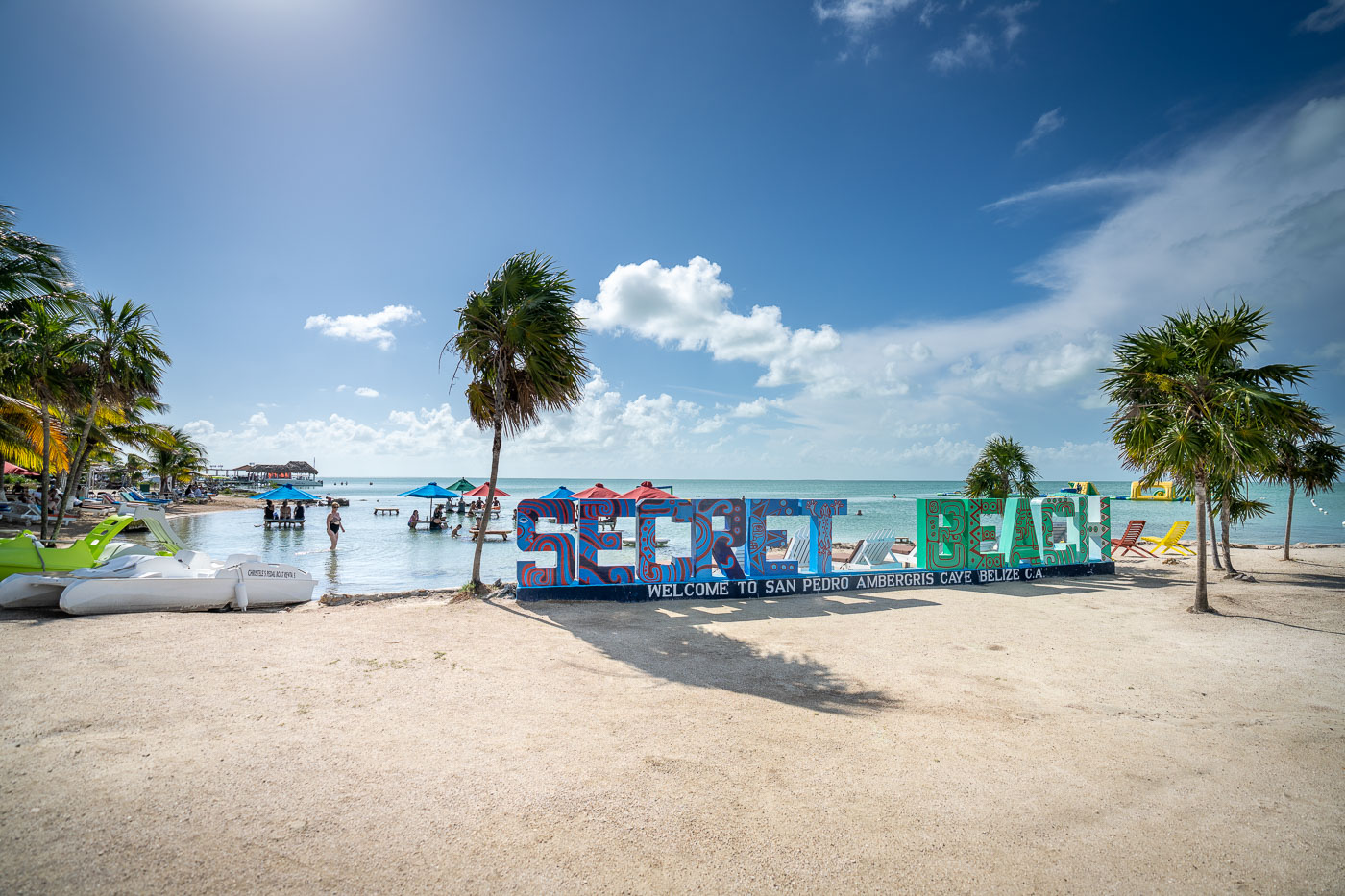 Secret Beach Sign in Belize