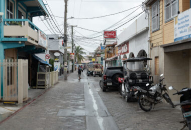 A street in San Pedro, Belize.