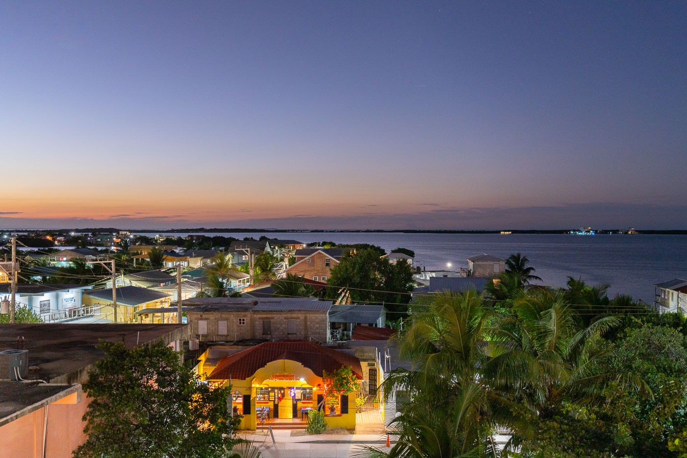 San Pedro, Belize as seen from a city rooftop.